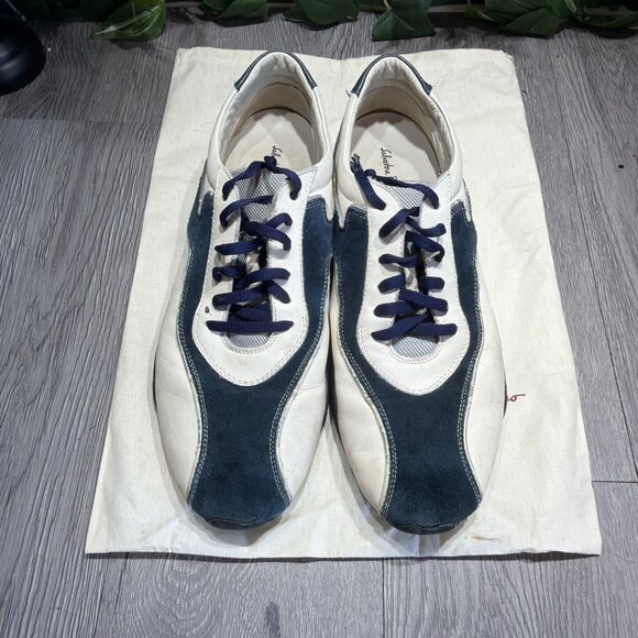 Vtg Salvatore Ferragamo Men’s Rare Two Tone Leather Suede Sneaker Made Italy 10D main image 9